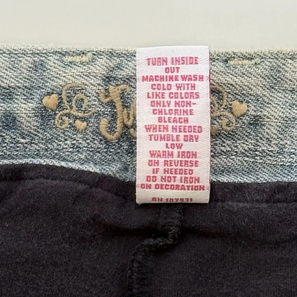 Justice Denim Skort Skirt Girls Size 16 Reg Light Wash Distressed Y2K VNTG